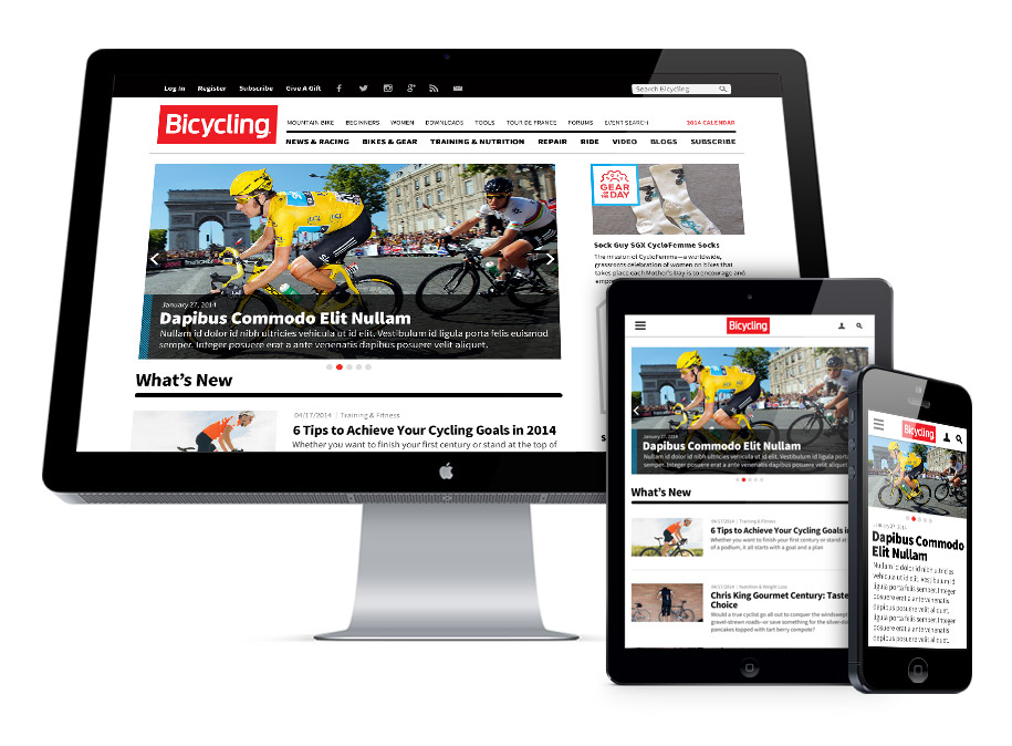 Bicyling Magazine Responsive Design and Development