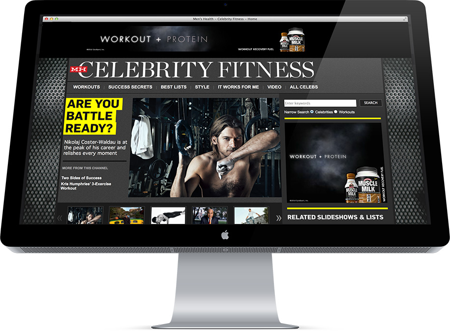 Celebrity Fitness design and development, homepage