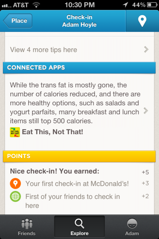 Eat This, Not That! App & Foursquare Integration  Brunello, Inc