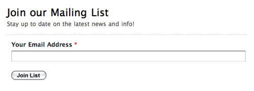 mailing list form