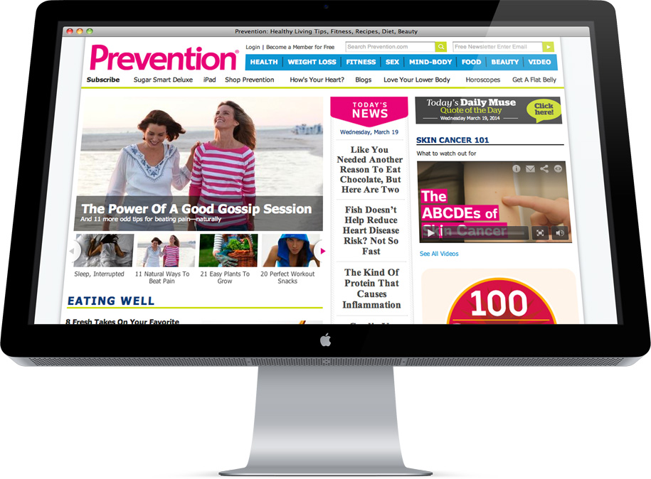 Prevention Magazine Website Redesign